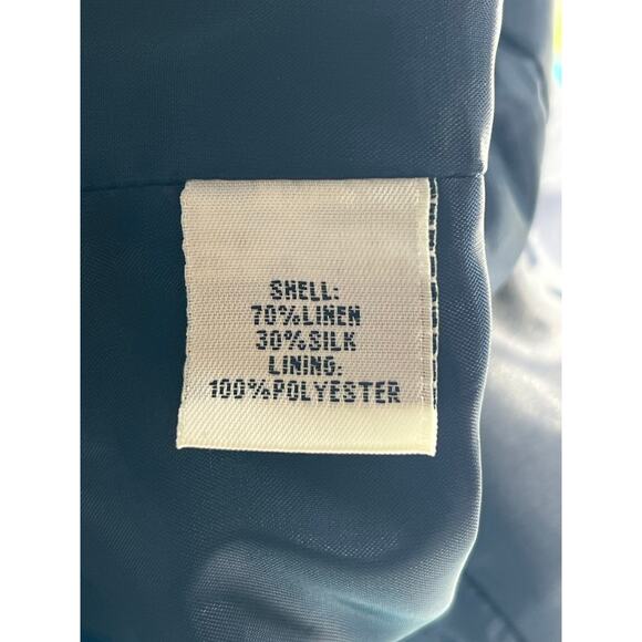 Kenneth Cole Belted Blouse Womens 4P Silk Linen Luxury Beach Office Country Club - Picture 8 of 16